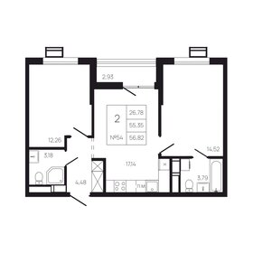 Квартира 58,3 м², 2-комнатная - изображение 1