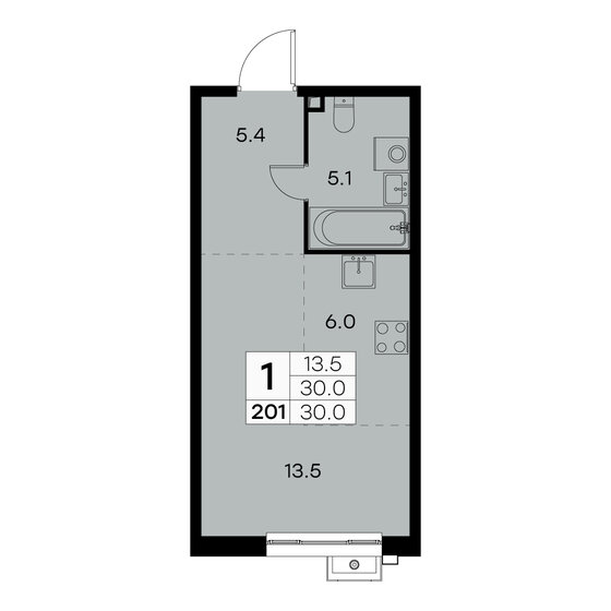 30 м², 1-комнатная квартира 8 635 200 ₽ - изображение 46