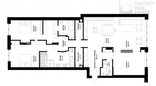 Квартира 184 м², 4-комнатная - изображение 4