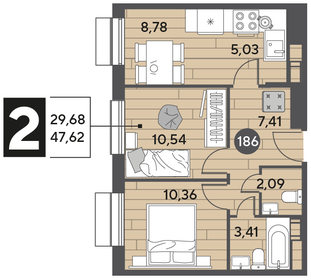 46,4 м², 2-комнатная квартира 6 654 852 ₽ - изображение 65