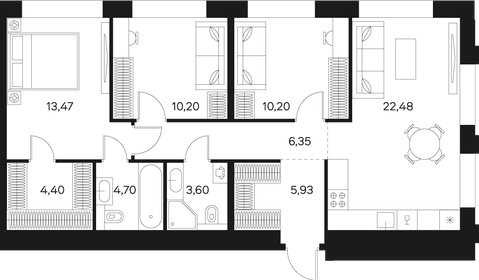 87 м², 4-комнатная квартира 28 300 000 ₽ - изображение 160
