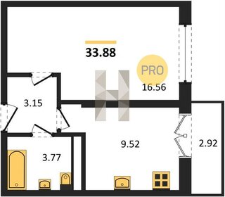 Квартира 33,9 м², 1-комнатная - изображение 1