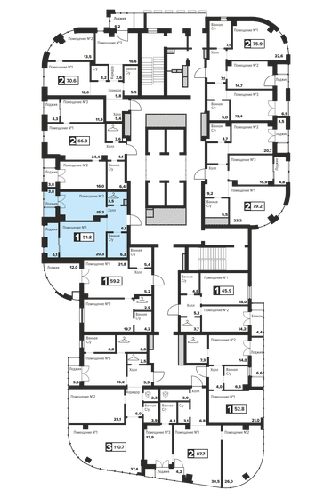 68,6 м², 2-комнатная квартира 11 900 000 ₽ - изображение 120