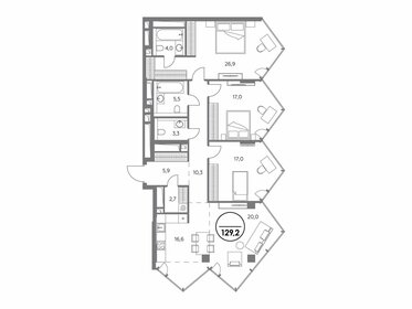 186 м², 4-комнатная квартира 170 000 000 ₽ - изображение 145