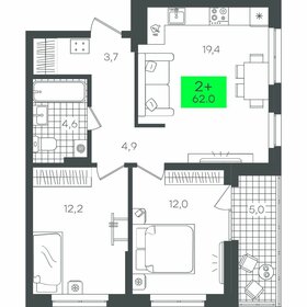 Квартира 62 м², 2-комнатная - изображение 1