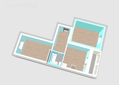 Квартира 54,4 м², 2-комнатная - изображение 3