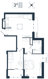 Квартира 65,1 м², 3-комнатная - изображение 1