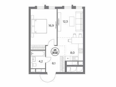 49,5 м², 1-комнатная квартира 26 235 000 ₽ - изображение 30