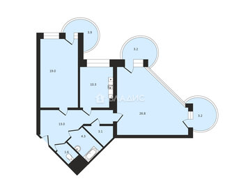 Квартира 88,1 м², 3-комнатная - изображение 1