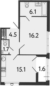 Квартира 45,2 м², 1-комнатная - изображение 1