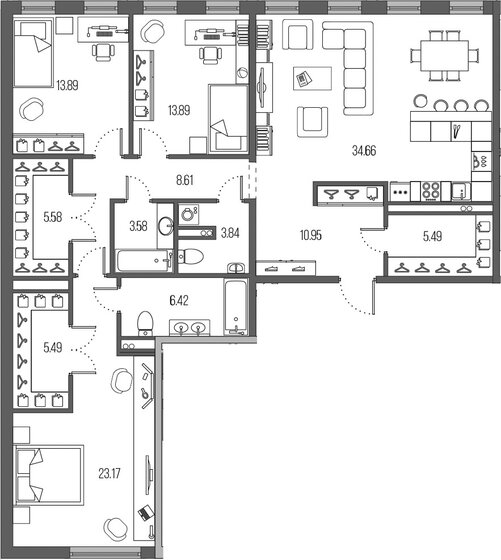 135,8 м², 3-комнатная квартира 48 930 000 ₽ - изображение 1