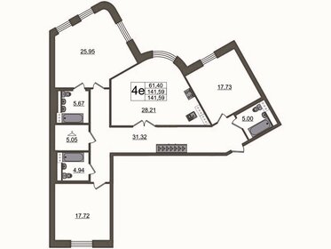 144 м², 3-комнатная квартира 60 480 000 ₽ - изображение 69
