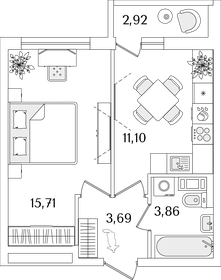 35,8 м², 1-комнатная квартира 8 345 507 ₽ - изображение 62