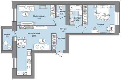 75 м², 3-комнатная квартира 7 155 504 ₽ - изображение 30