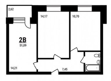 Квартира 51,1 м², 2-комнатная - изображение 1