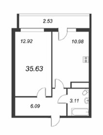 Квартира 34,3 м², 1-комнатная - изображение 1