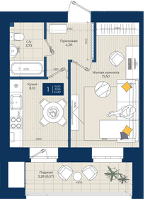 Квартира 34,9 м², 1-комнатная - изображение 1