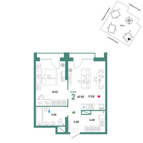 44 м², 2-комнатная квартира 7 599 000 ₽ - изображение 87