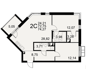 69 м², 2-комнатная квартира 13 900 000 ₽ - изображение 41