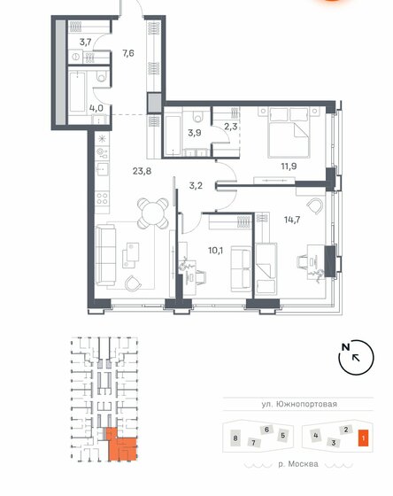 85,3 м², 3-комнатная квартира 38 200 000 ₽ - изображение 1