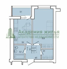 38,9 м², 1-комнатная квартира 3 900 000 ₽ - изображение 35