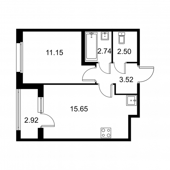 37 м², 1-комнатная квартира 5 775 120 ₽ - изображение 1