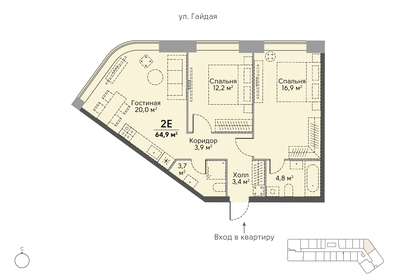 56,4 м², 2-комнатная квартира 28 800 000 ₽ - изображение 128