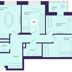 Квартира 78,9 м², 3-комнатная - изображение 2