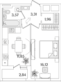 35,5 м², 1-комнатная квартира 9 530 460 ₽ - изображение 82