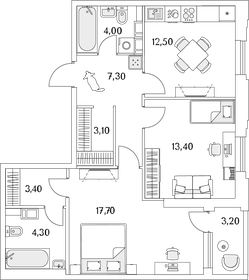 68 м², 2-комнатная квартира 15 777 580 ₽ - изображение 18