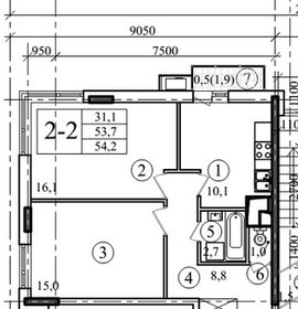 Квартира 52,8 м², 2-комнатная - изображение 1