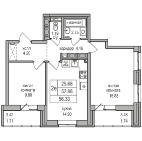 51 м², 2-комнатная квартира 8 999 999 ₽ - изображение 126