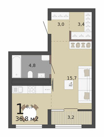 36,8 м², 1-комнатная квартира 5 900 000 ₽ - изображение 53