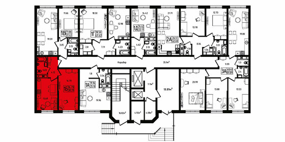 43,5 м², 1-комнатная квартира 4 395 000 ₽ - изображение 97