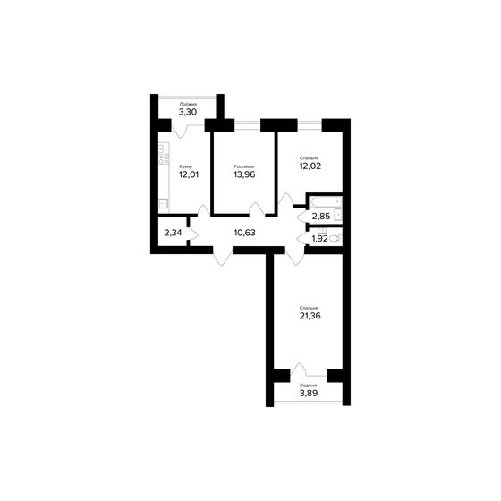 80,7 м², 3-комнатная квартира 8 230 380 ₽ - изображение 1