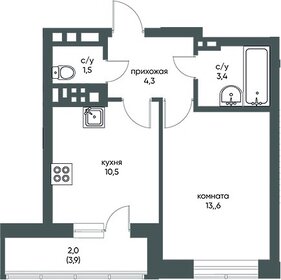 Квартира 35,3 м², 1-комнатная - изображение 1