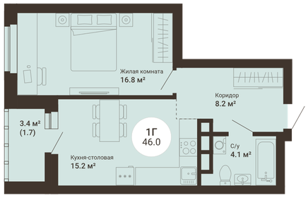 39,5 м², 1-комнатная квартира 5 250 000 ₽ - изображение 58