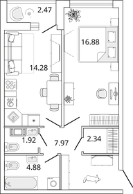 76,6 м², 3-комнатная квартира 10 850 000 ₽ - изображение 115