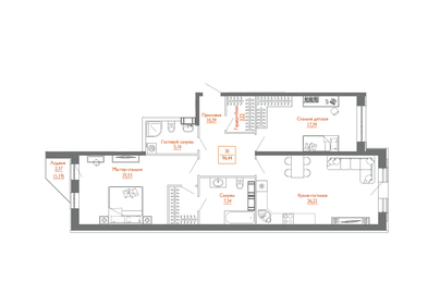 101,2 м², 2-комнатная квартира 32 800 000 ₽ - изображение 76