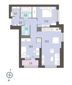 58,2 м², 2-комнатная квартира 9 294 540 ₽ - изображение 4