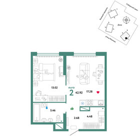 44 м², 2-комнатная квартира 7 599 000 ₽ - изображение 58