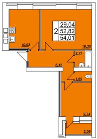 Квартира 54 м², 2-комнатная - изображение 1