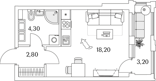 26,9 м², квартира-студия 6 023 186 ₽ - изображение 13