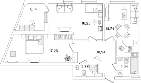 76,2 м², 2-комнатная квартира 18 956 880 ₽ - изображение 27