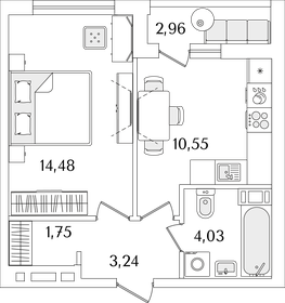 35,5 м², 1-комнатная квартира 9 530 460 ₽ - изображение 65