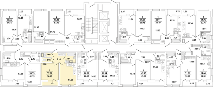 41,8 м², 2-комнатная квартира 6 490 000 ₽ - изображение 101