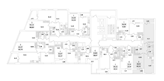 Квартира 62,1 м², 2-комнатная - изображение 2