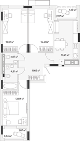 Квартира 80,6 м², 3-комнатная - изображение 1