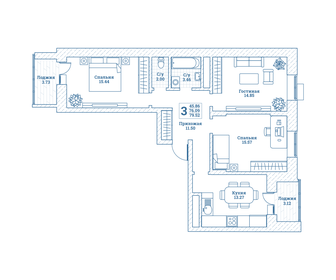 79,5 м², 3-комнатная квартира 8 508 640 ₽ - изображение 4