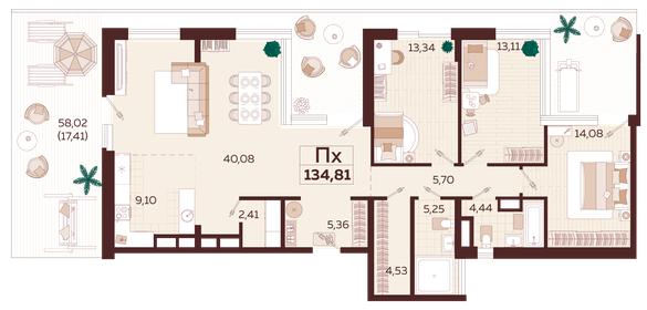 154,2 м², 4-комнатная квартира 58 600 000 ₽ - изображение 11